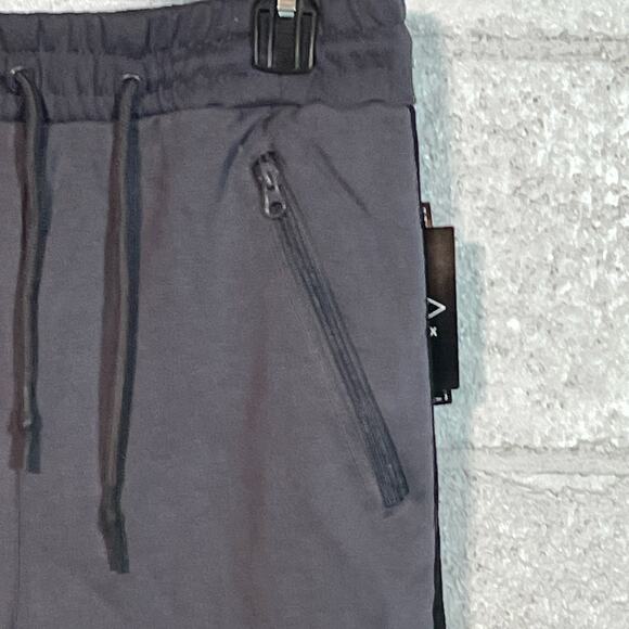 WICKED STITCH French Terry  Side striped mens short Grey, Orange Small - Picture 2 of 9